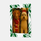 Photo and Custom Text Personalized Holly メタルオーナメント (正面左)