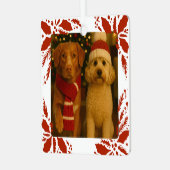 Photo and Custom Text Personalized Holly メタルオーナメント (正面左)