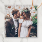 Photo and Modern Script A Sweet Thank You Wedding フェイバータグ (裏面)