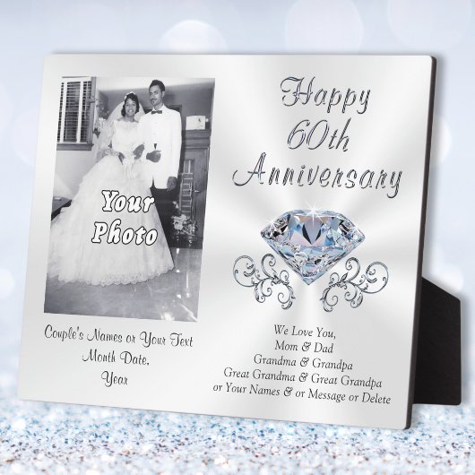 Photo and Personalized 60th Anniversary Gift Ideas フォトプラーク