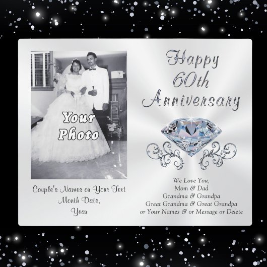 Photo and Personalized 60th Anniversary Gift Ideas フォトプラーク