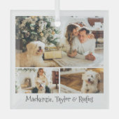 Photo and Text Custom Personalized ガラスオーナメント (正面)