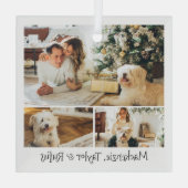 Photo and Text Custom Personalized ガラスオーナメント (裏面)