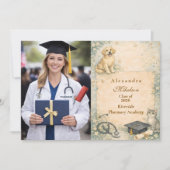 Photo Animal Care White Coat Graduation 案内状 (正面)