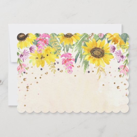 PHOTO/ANY AGE – ひまわり誕生日招待状 招待状 (裏面)