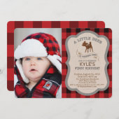 PHOTO/ANY AGE - Deer Boy誕生日招待状 招待状 (正面/裏面)