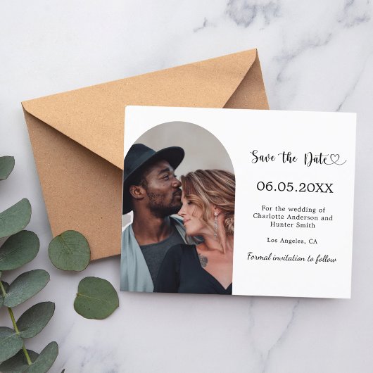 Photo arch modern wedding Save the Date チラシ