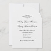 Photo Arch Shaped Grey Wedding Invitation 招待状 (正面)