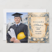 Photo Architect Graduation Blueprint Design 案内状 (正面)