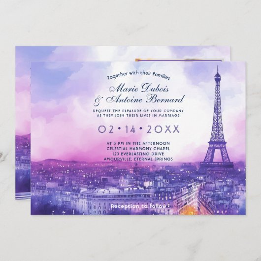 PHOTO at back Amour Eternel a la Parisienne 招待状 (正面/裏面)