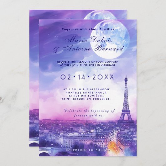 PHOTO at back Amour Eternel a la Parisienne 招待状 (正面/裏面)