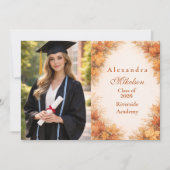 Photo Autumn Maple Leaves Graduation Party 案内状 (正面)