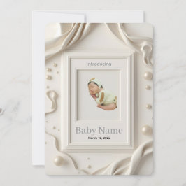 Photo Baby Announcement Card | Minimal Neutral New シーズンカード