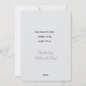 Photo Baby Announcement Card | Minimal Neutral New シーズンカード (裏面)