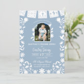 Photo Baby Blue Cielito Lindo Baptism 招待状 (スタンド正面)