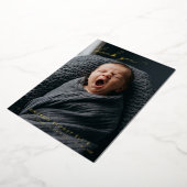 Photo Baby Thank You Birth Stats Gold Foil Card 箔招待状 (回転した状態)