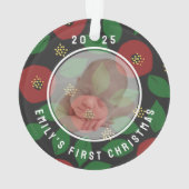 Photo Baby's First Christmas Floral オーナメント (裏面)