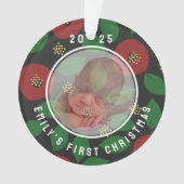 Photo Baby's First Christmas Floral オーナメント (正面)