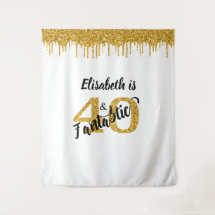 Photo Backdropブース40と幻想的なパーティー金ゴールド タペストリー