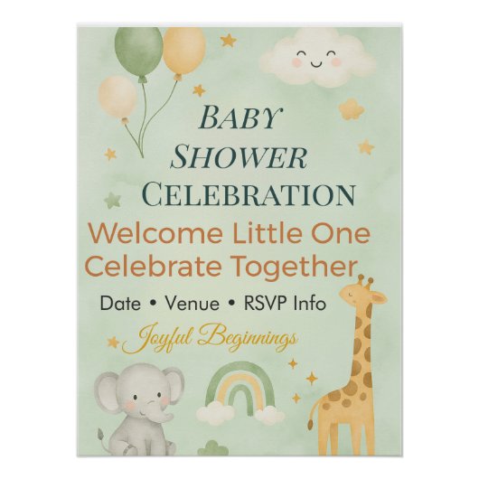 Photo Backdrop Family Gathering Keepsake | Elegant ポスター (正面)