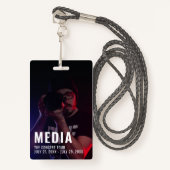Photo Background Media Pass ID Badge バッジ (正面ランヤード)