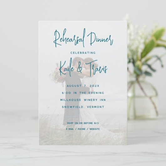 Photo Background Pre-wedding Party Invitation カード (スタンド正面)