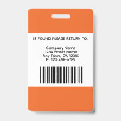 Photo Badge - Orange and Black バッジ (裏面)