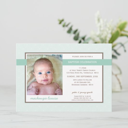 PHOTO BAPTISM招待状:: glory 2L 招待状 (スタンド正面)