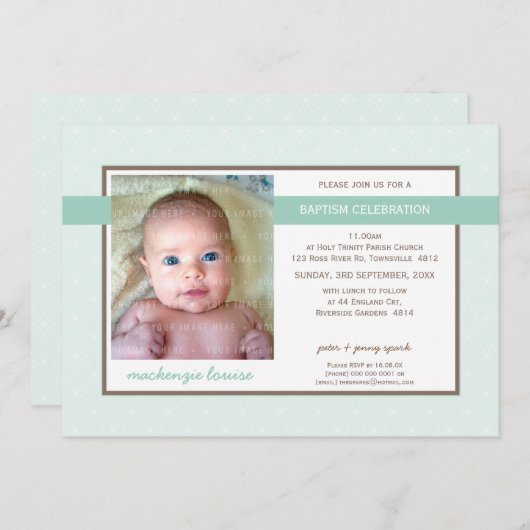 PHOTO BAPTISM招待状:: glory 2L 招待状 (正面/裏面)