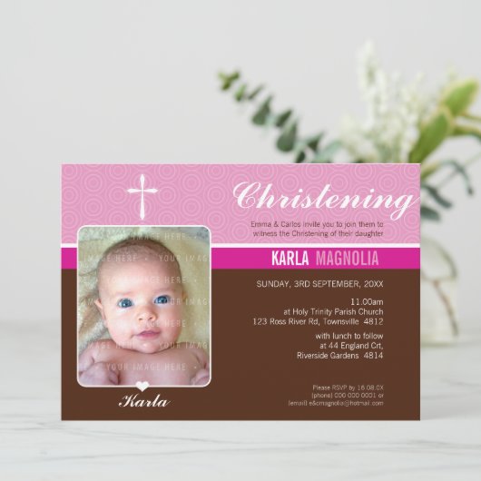 PHOTO BAPTISM招待状::: peace 3 L 招待状 (スタンド正面)