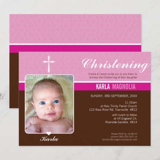 PHOTO BAPTISM招待状::: peace 3 L 招待状 (正面/裏面)