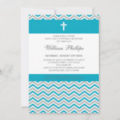 PHOTO BAPTISM招待状::: sweet chevron aqua 招待状 (裏面)