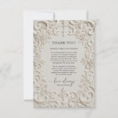 Photo Baroque Embossed Wedding Thank You Card サンキューカード (正面)