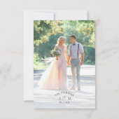 Photo Baroque Embossed Wedding Thank You Card サンキューカード (裏面)