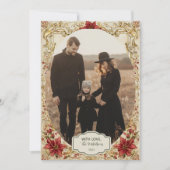 Photo Baroque Poinsettia Elegance Christmas シーズンカード (正面)