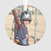 Photo Baseball Simple Typography  オーナメント (裏面)