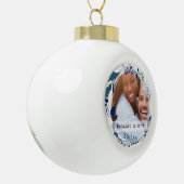 PHOTO BAUBLE – 最初のクリスマスま結婚したたは婚約した セラミックボールオーナメント (左)