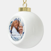 PHOTO BAUBLE – 最初のクリスマスま結婚したたは婚約した セラミックボールオーナメント (右)