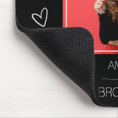 Photo Best Friends Forever Black and Red Hearts マウスパッド (コーナー)