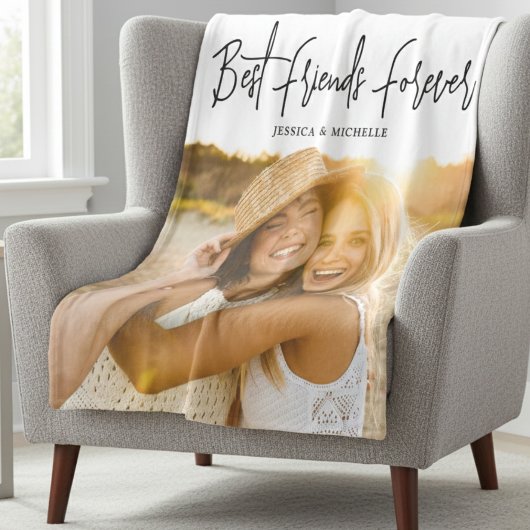 Photo  Best Friends Name フリースブランケット