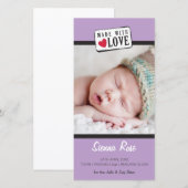 PHOTO BIRTH ANNOUNCEMENT :: made with love 4 案内状 (正面/裏面)