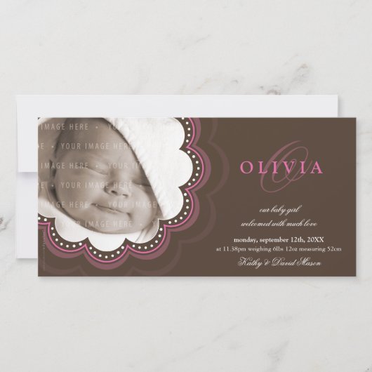 PHOTO BIRTH ANNOUNCEMENTS :: sweet開花7L 案内状 (正面)