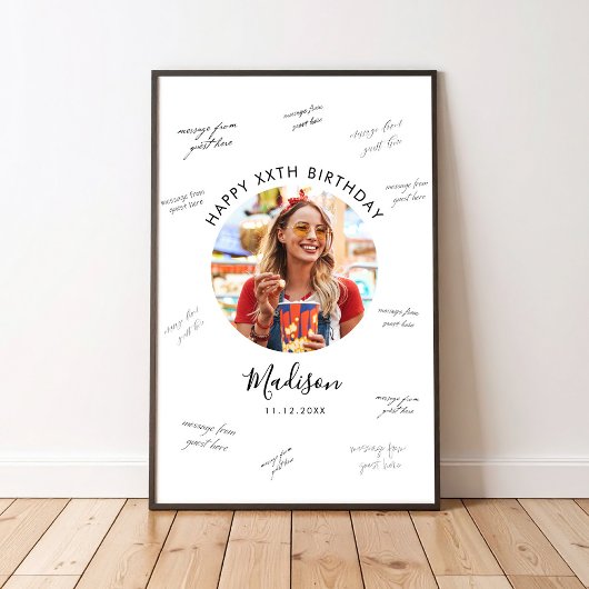 Photo Birthday Guest Signature ポスター