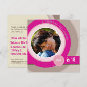 PHOTO BIRTHDAY INVITES :: circular 6SQ 招待状 (正面/裏面)