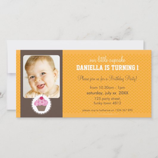 PHOTO BIRTHDAY PARTY招待状:：カップケーキ2L (正面)