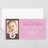 PHOTO BIRTHDAY PARTY招待状:：カップケーキ3L (正面/裏面)