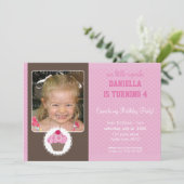 PHOTO BIRTHDAY PARTY招待状::カップケーキ3L 招待状 (スタンド正面)