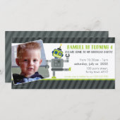 PHOTO BIRTHDAY PARTY招待状:：ロボット踊り1L (正面/裏面)