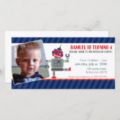 PHOTO BIRTHDAY PARTY招待状:：ロボット踊り3L (正面/裏面)