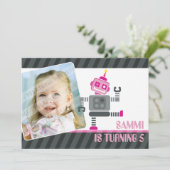 PHOTO BIRTHDAY PARTY招待状:：ロボット踊り5L 招待状 (スタンド正面)